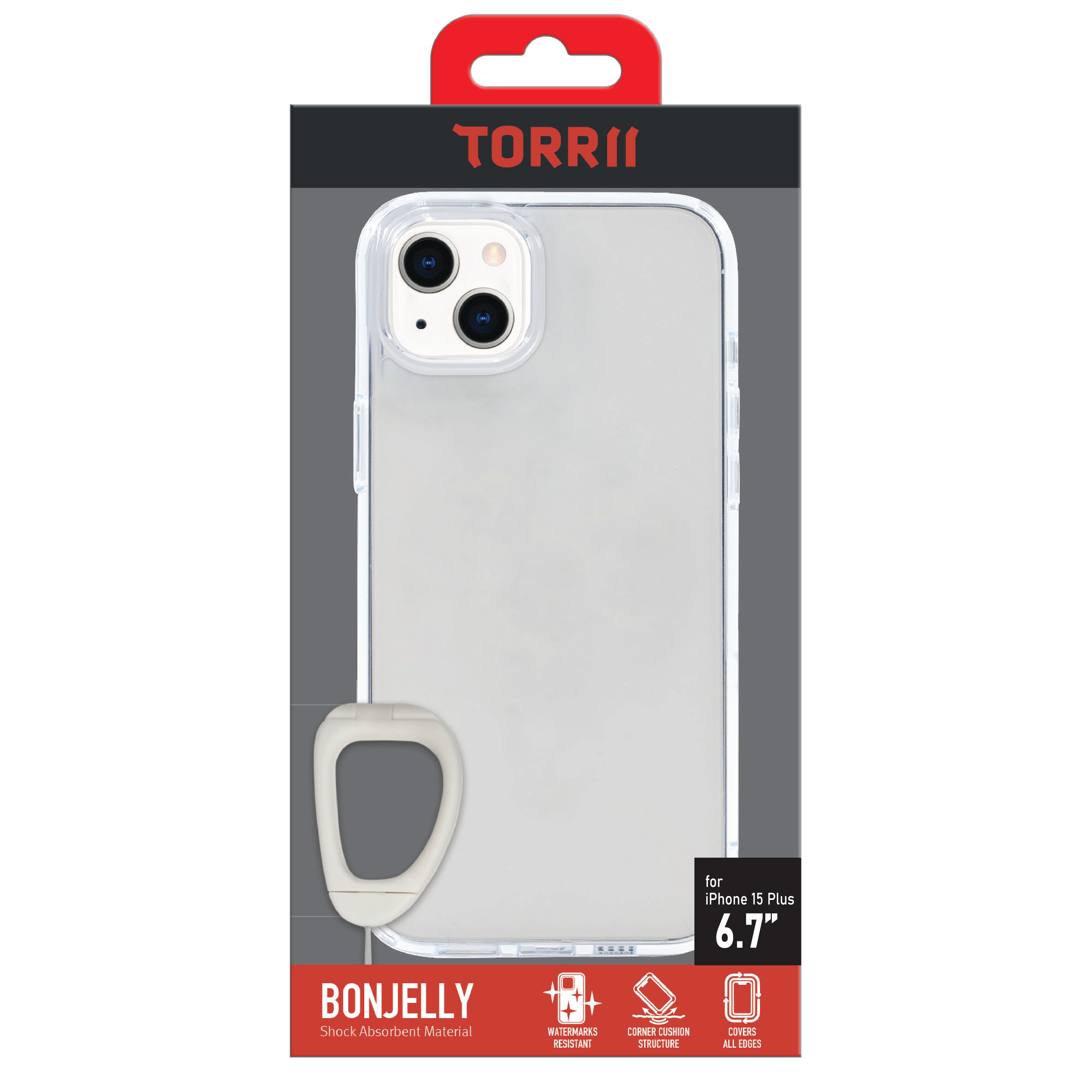 Torrii Bonjelly Case Anti-Bacterial Coating For iPhone 15 Plus / 14 Plus - Clear