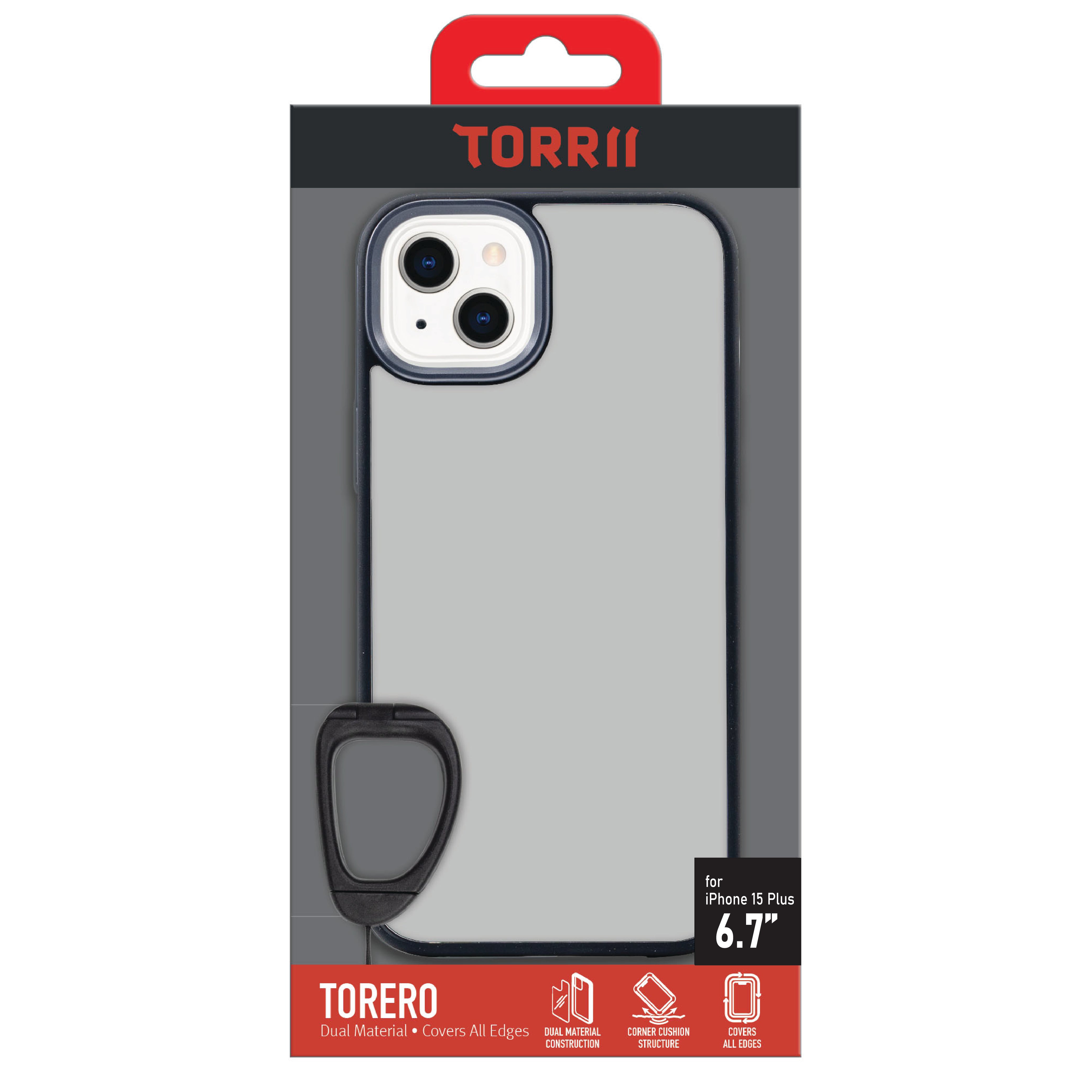 Torrii Torero Case Anti-Bacterial Coating For iPhone 15 Plus / 14 Plus - Black