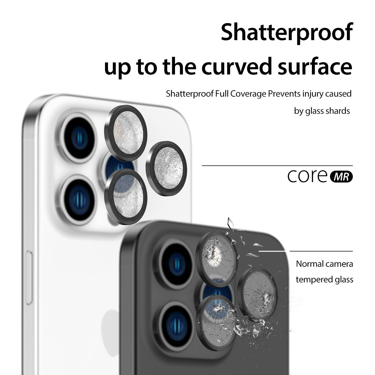 Araree C-Sub Core MR Indivisual Metal Ring Camera Lense Protector Glass For iPhone 15 Pro / 15 Pro Max - Clear