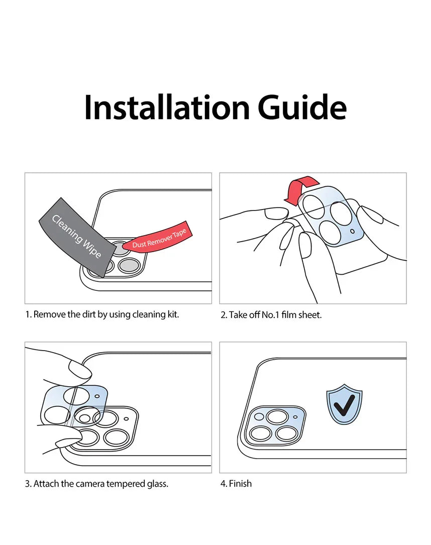 Araree C-Sub Core Camera Lens Protector Tempered Glass For iPhone 15 / 15 Plus ( 2 Camera ) - Clear - Tashqila