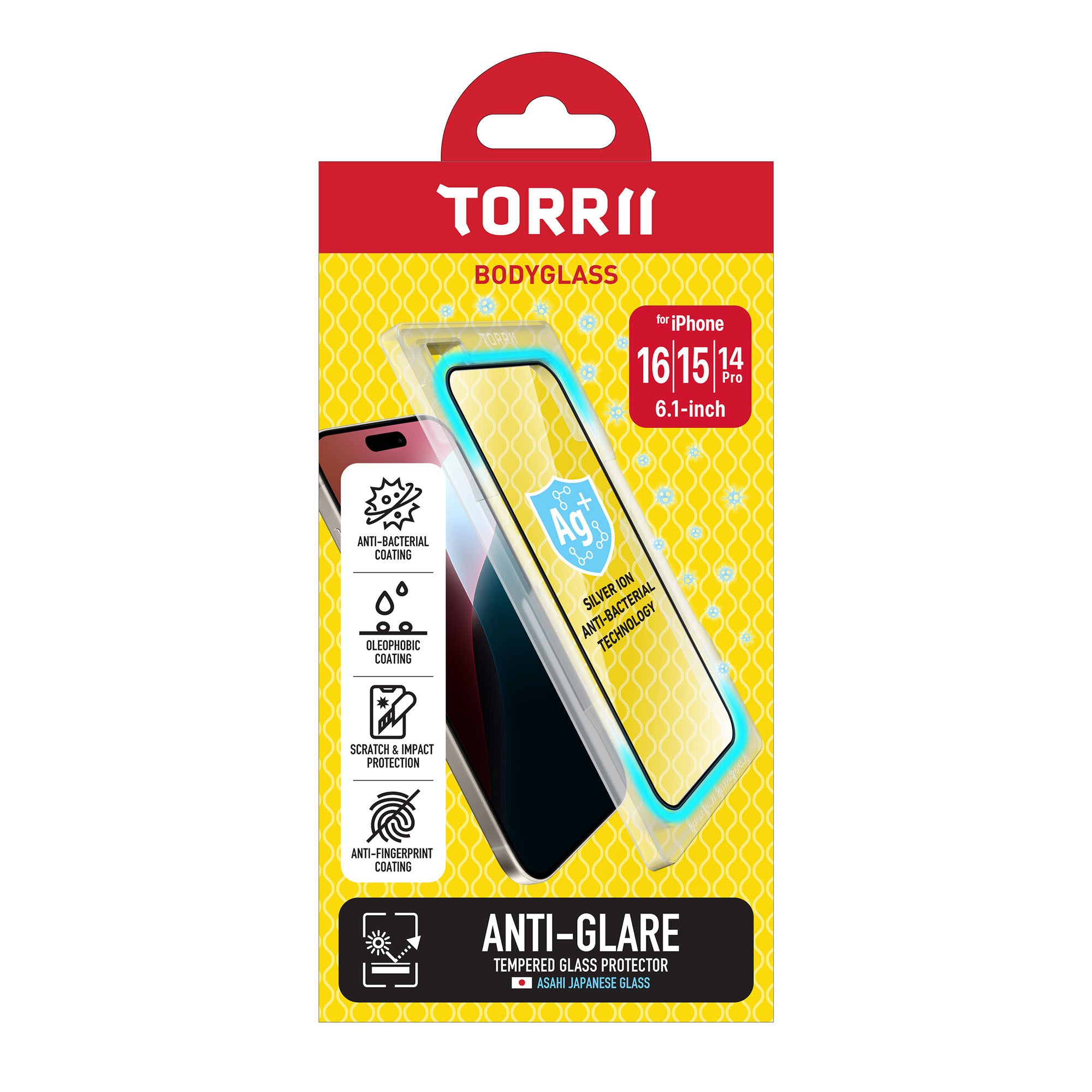 Torrii Bodyglass iPhone 16 / 15 / 14 Pro Screen Protector Glass - Anti-Glare