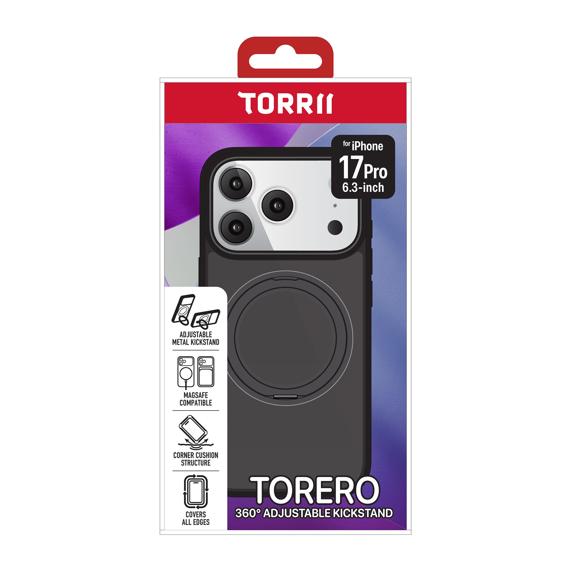 Torrii iPhone 17 Pro Torero Magsafe Stand Case - Black
