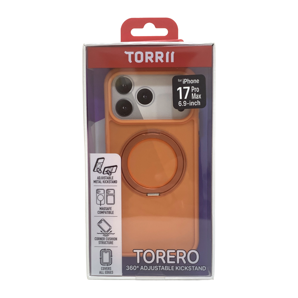 iPhone 17 Pro Max, Torrii Torero Magsafe Stand Case - Cosmic Orange