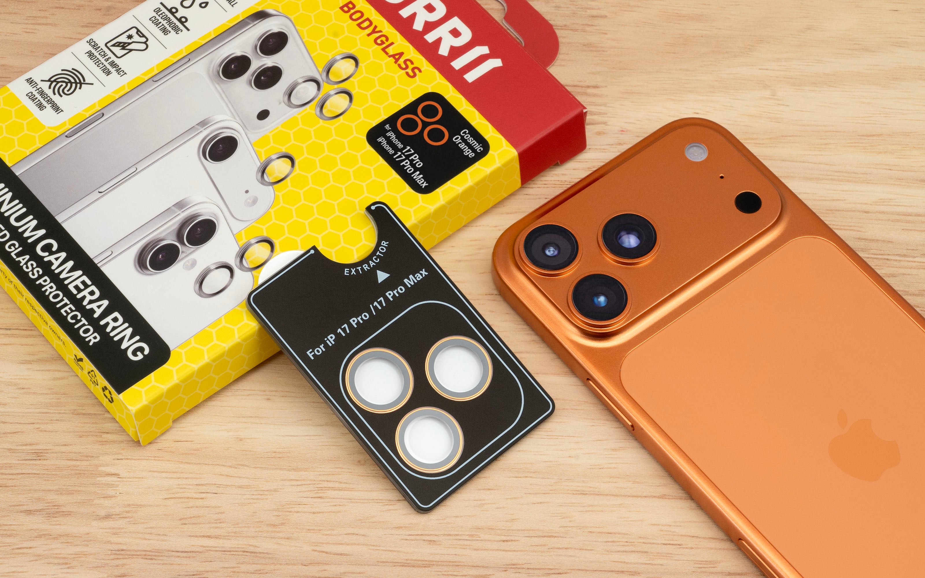 Torrii iPhone 17 Pro / iPhone 17 Pro Max Bodyglass Aluminium Camera Ring - Cosmic Orange