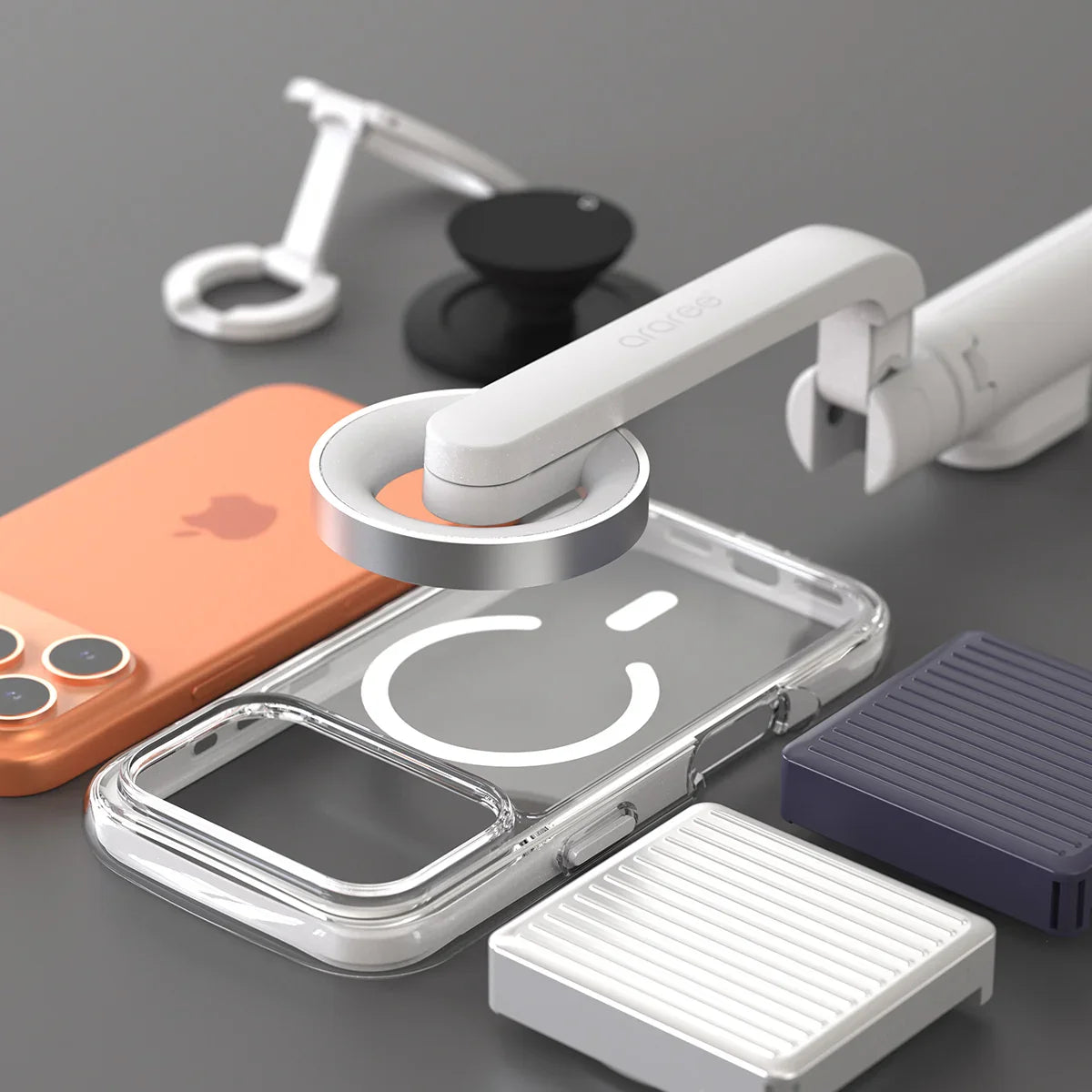 جراب أراري دوبل إير ماج سيف لجهاز آيفون ١٧ برو ماكس - رمادي