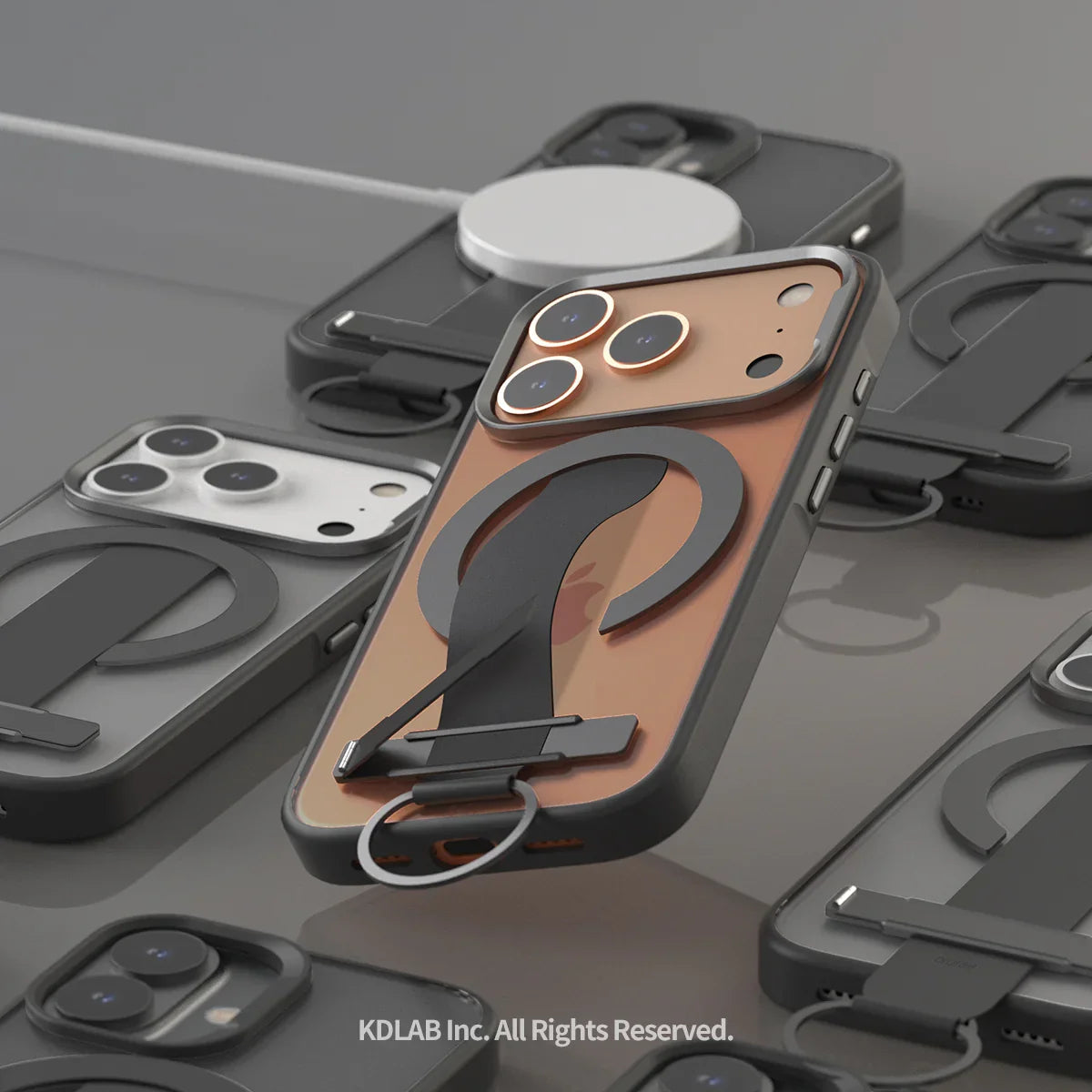 جراب أراري ثنائي المقبض ماجسيف لهاتف آيفون ١٧ برو ماكس - أسود