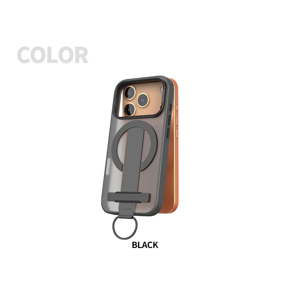 جراب أراري ثنائي المقبض ماجسيف لهاتف آيفون ١٧ برو ماكس - أسود