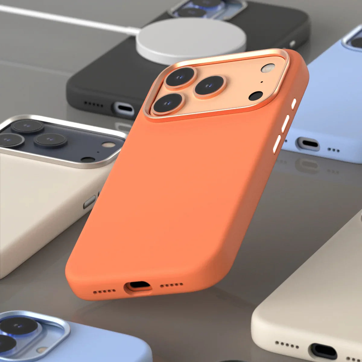 جراب أراري لهاتف آيفون 17 برو ماكس تايبو سكين ماج سيف - أسود