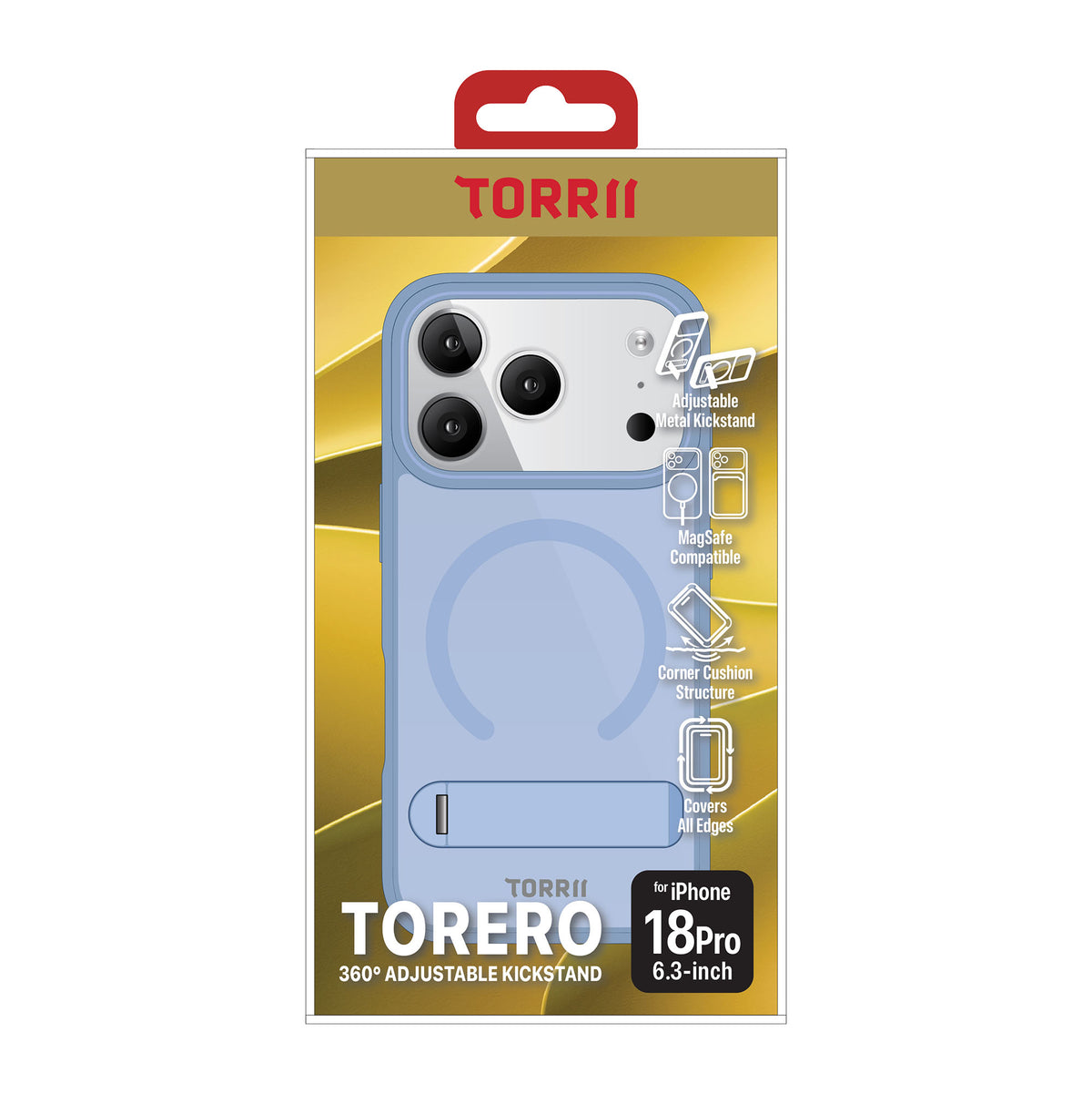 iPhone 18 Pro, Torrii Torero Magsafe and Stand Cover, Blue