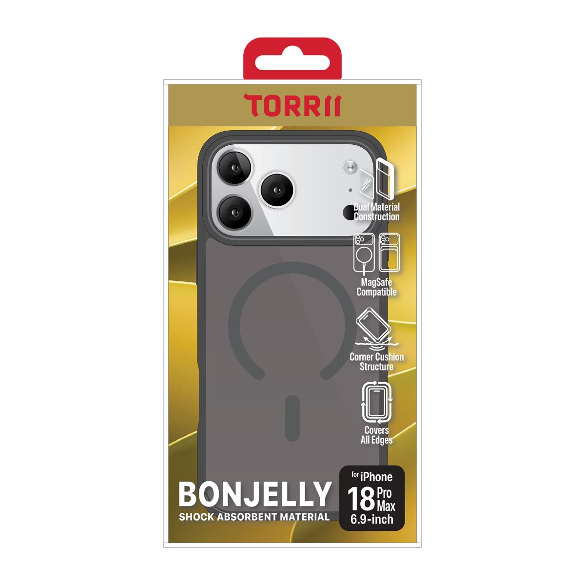 iPhone 18 Pro Max, Torrii Bonjelly MagSafe Cover, Black