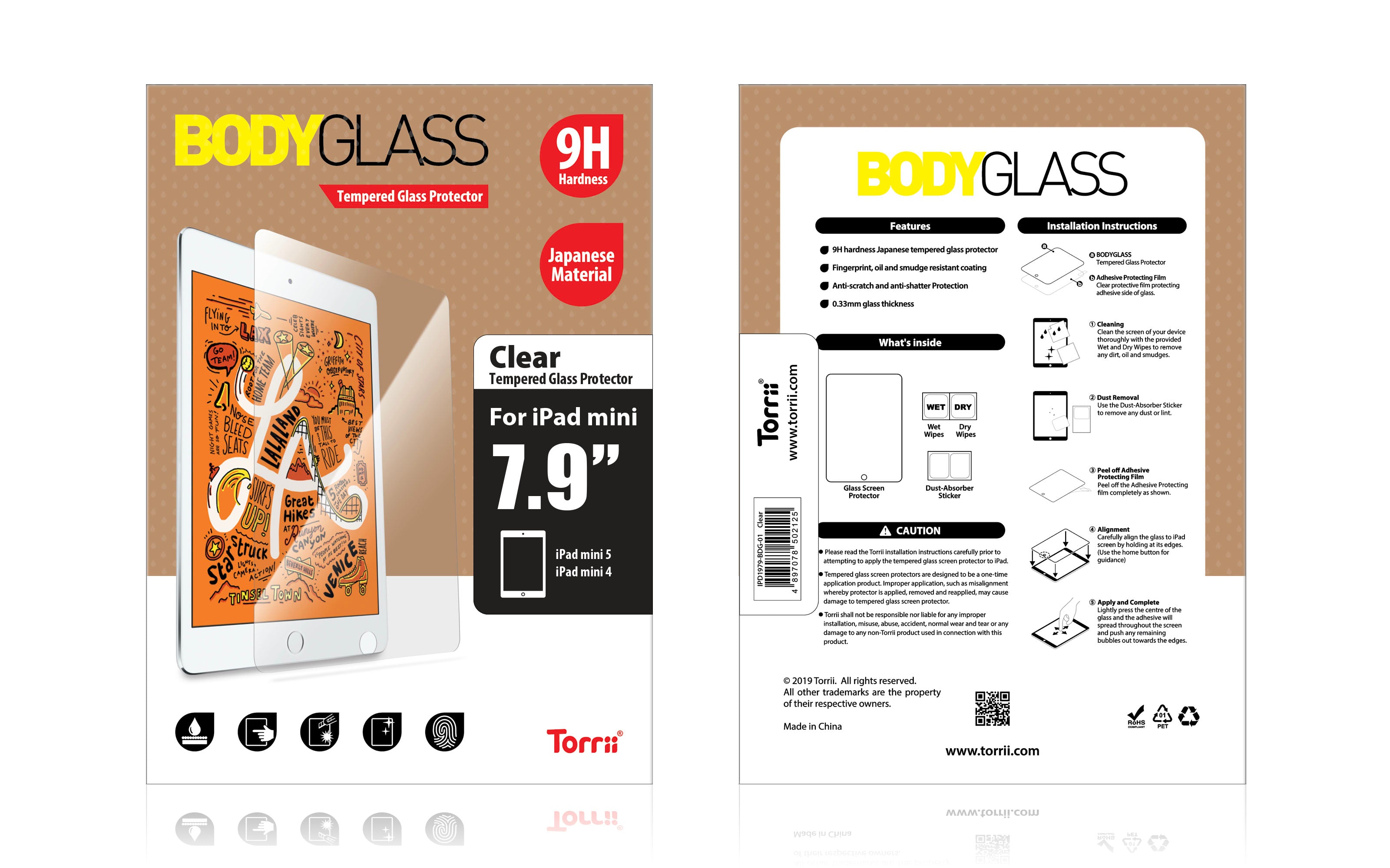 Torrii Bodyglass For iPad Mini 5 - 2019 And iPad Mini 4 - Clear