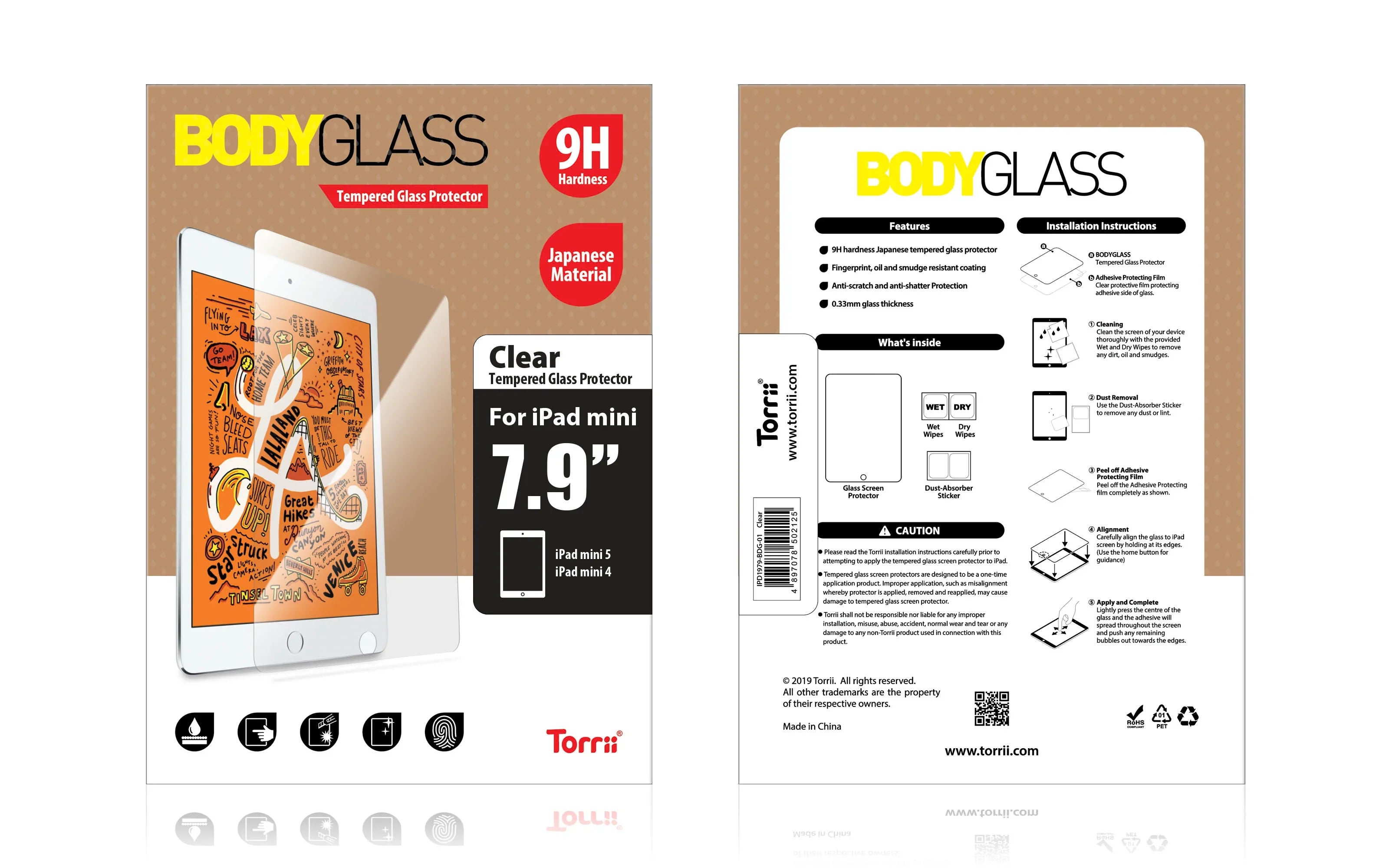 Torrii Bodyglass For iPad Mini 5 - 2019 And iPad Mini 4 - Clear - Tashqila