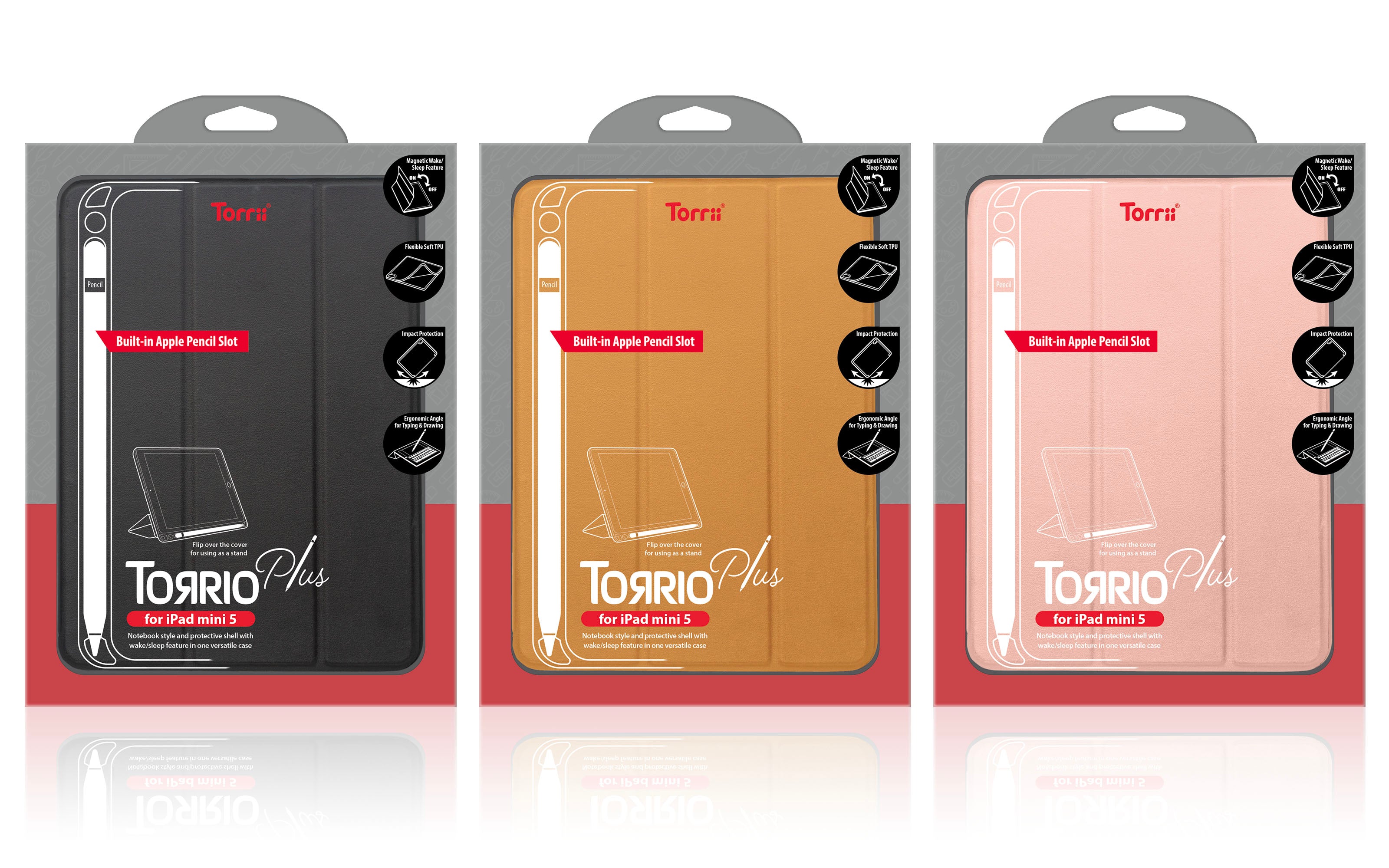 Torrii Torrio Plus Wallet For iPad Mini 5 2019 With Apple Pencil Slot - Black
