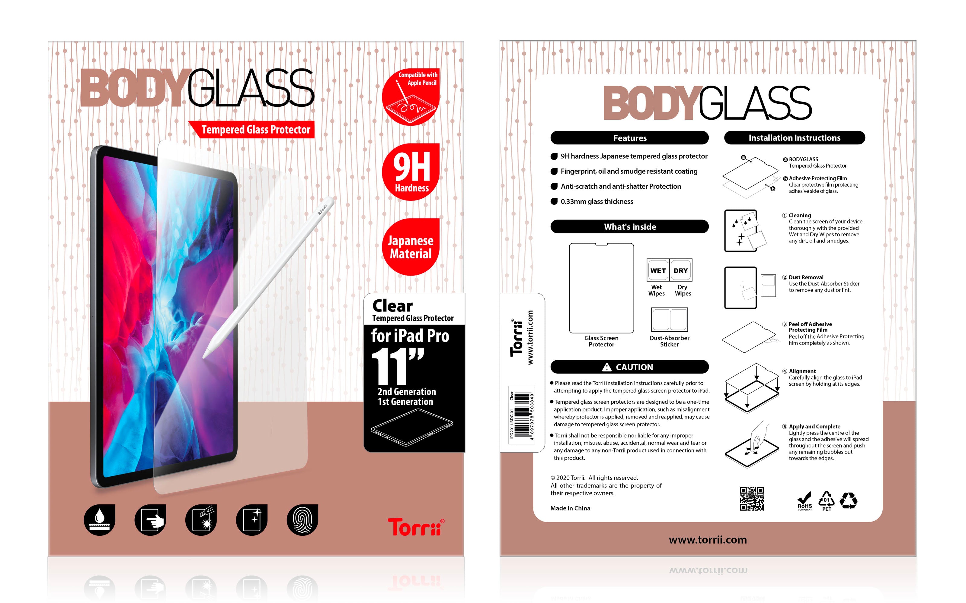 Torrii Bodyglass For iPad Pro 11 (2020) - Clear