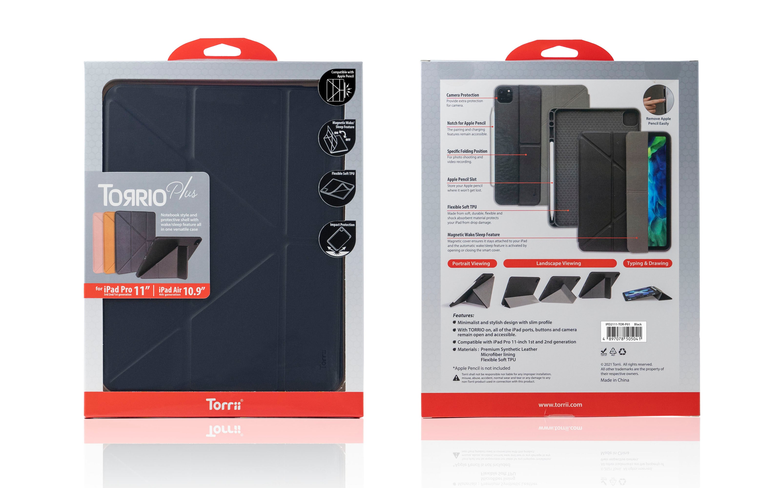 Torrii Torrio Plus For iPad Pro 11 (2021/2020/2018) & iPad Air 4 (2020) 10.9 - Black