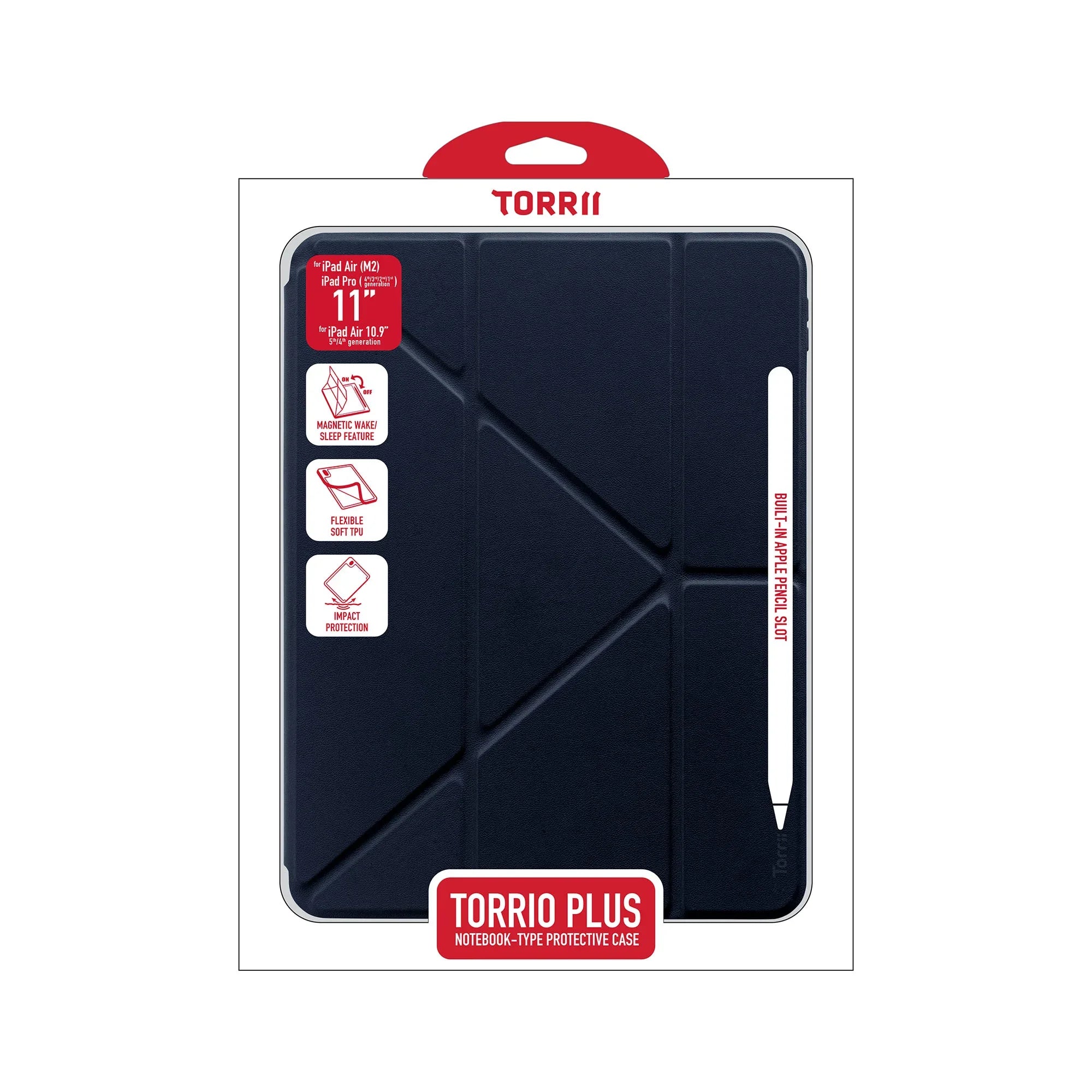 Torrii Torrio Plus for iPad Air 11 (M3 & M2) & iPad Pro 11 (4/3/2/1 Gen) & iPad Air 10.9 (5/4 Gen) - Dark Blue - Tashqila