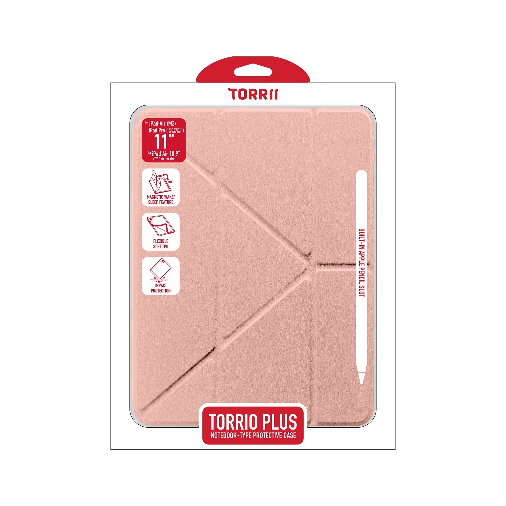 Torrii Torrio Plus for iPad Air 11 (M3 & M2) & iPad Pro 11 (4/3/2/1 Gen) & iPad Air 10.9 (5/4 Gen) - Pink - Tashqila