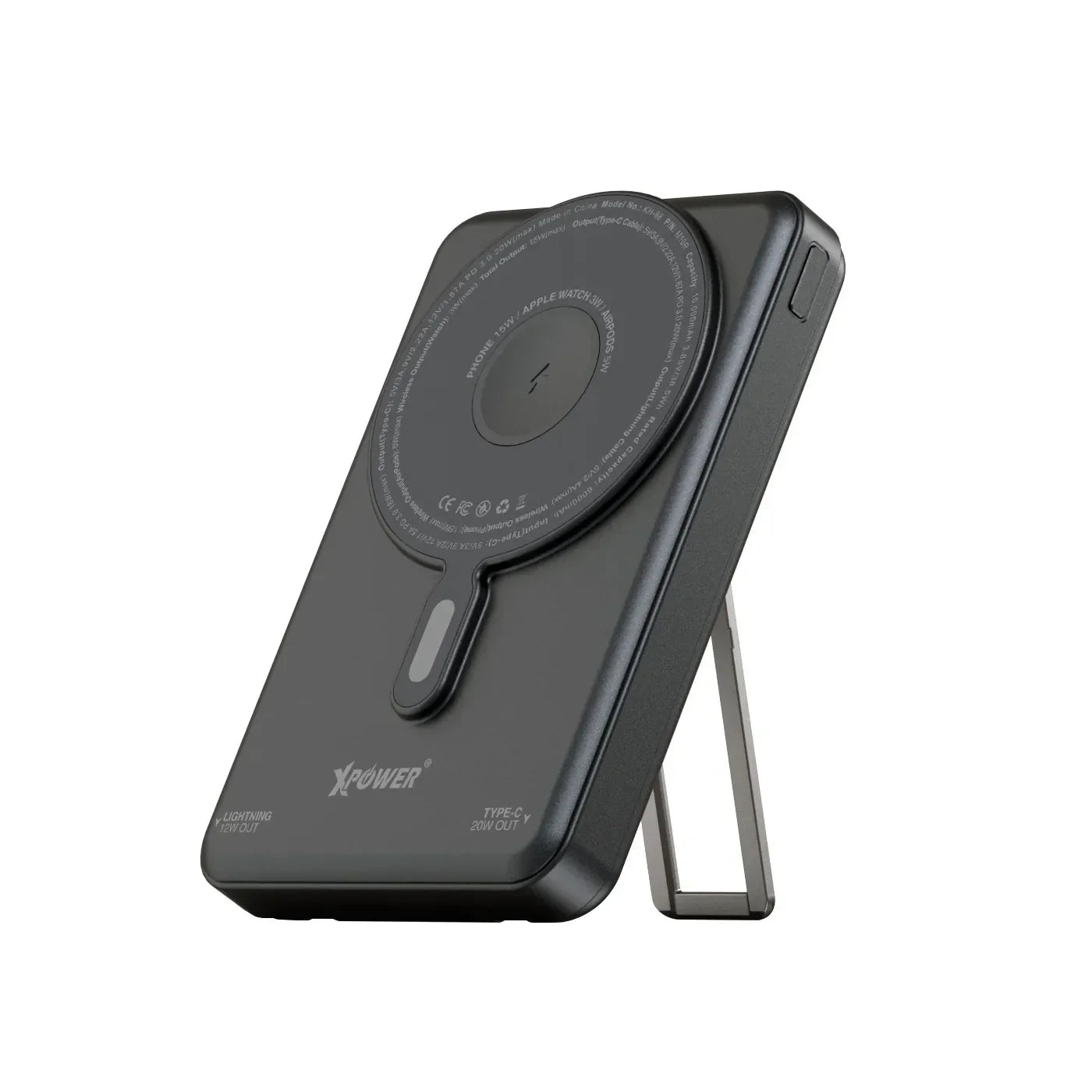 XPower 10000mAh 7in1 Wireless Power Bank - Black - Tashqila