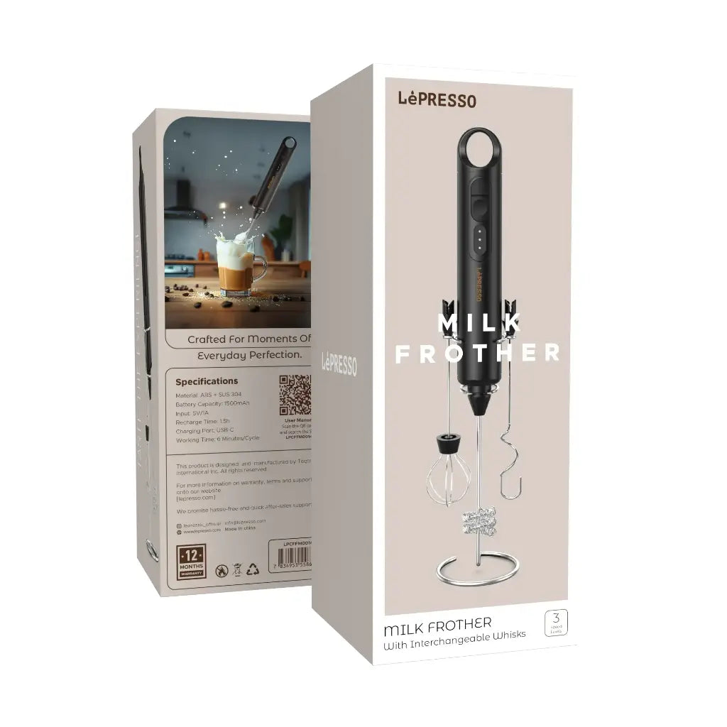 LePresso Forthmate 3 In1 Milk Frother with Interchangeable Whisks