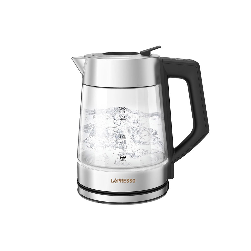 LePresso Multi-Temperature Illuminated Glass Kettle, Black
