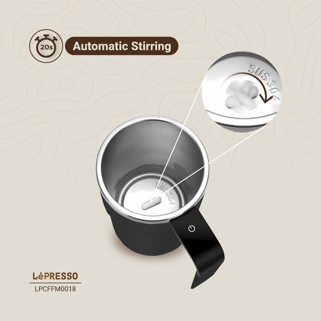 LePresso Stirmagic Auto Stirring Mug - Black