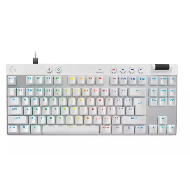 Logitech PRO X TKL Rapid Wired Gaming Keyboard - White - LINEAR - Tashqila