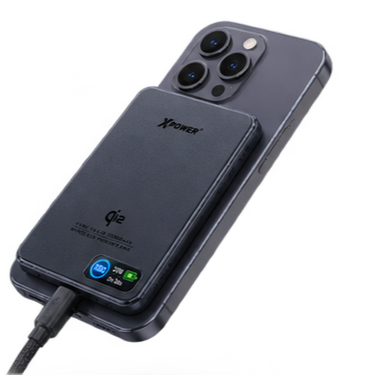 XPower 30W Semi Solid CCC Safety Wireless 10000mAh Power Bank with Display - Blue