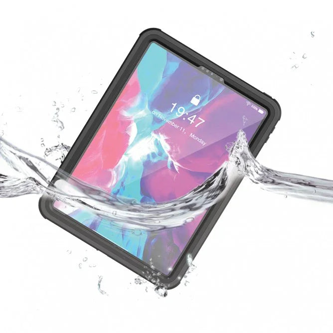 Armor-X Mxs Series Case For iPad Pro 12.9 (2020) iP68 Waterproof Case With Handstrap & Kickstand & X-Mount - Black - Tashqila