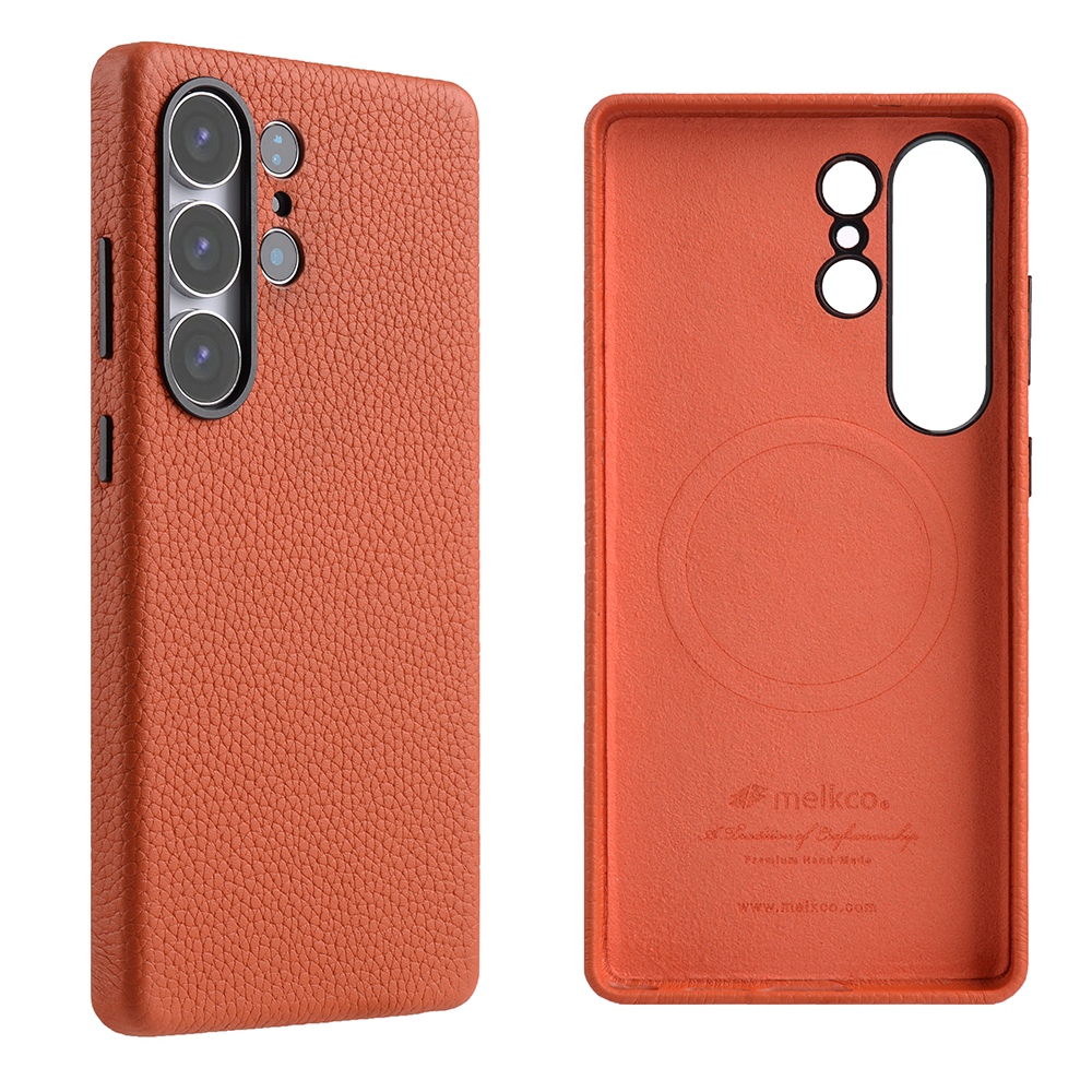 Melkco Samsung S25 Ultra Premium Leather Magsafe Cover - Orange