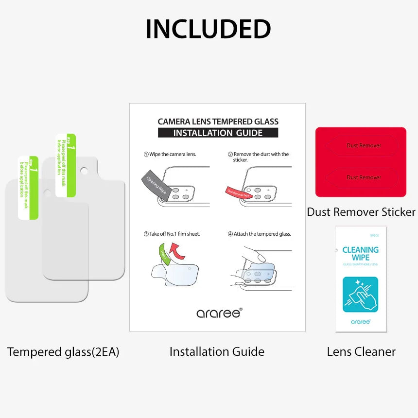 Araree C-Sub Core Camera Lens Tempered Glass For Samsung Note 20 - Clear (2 Pcs Pack) - Tashqila