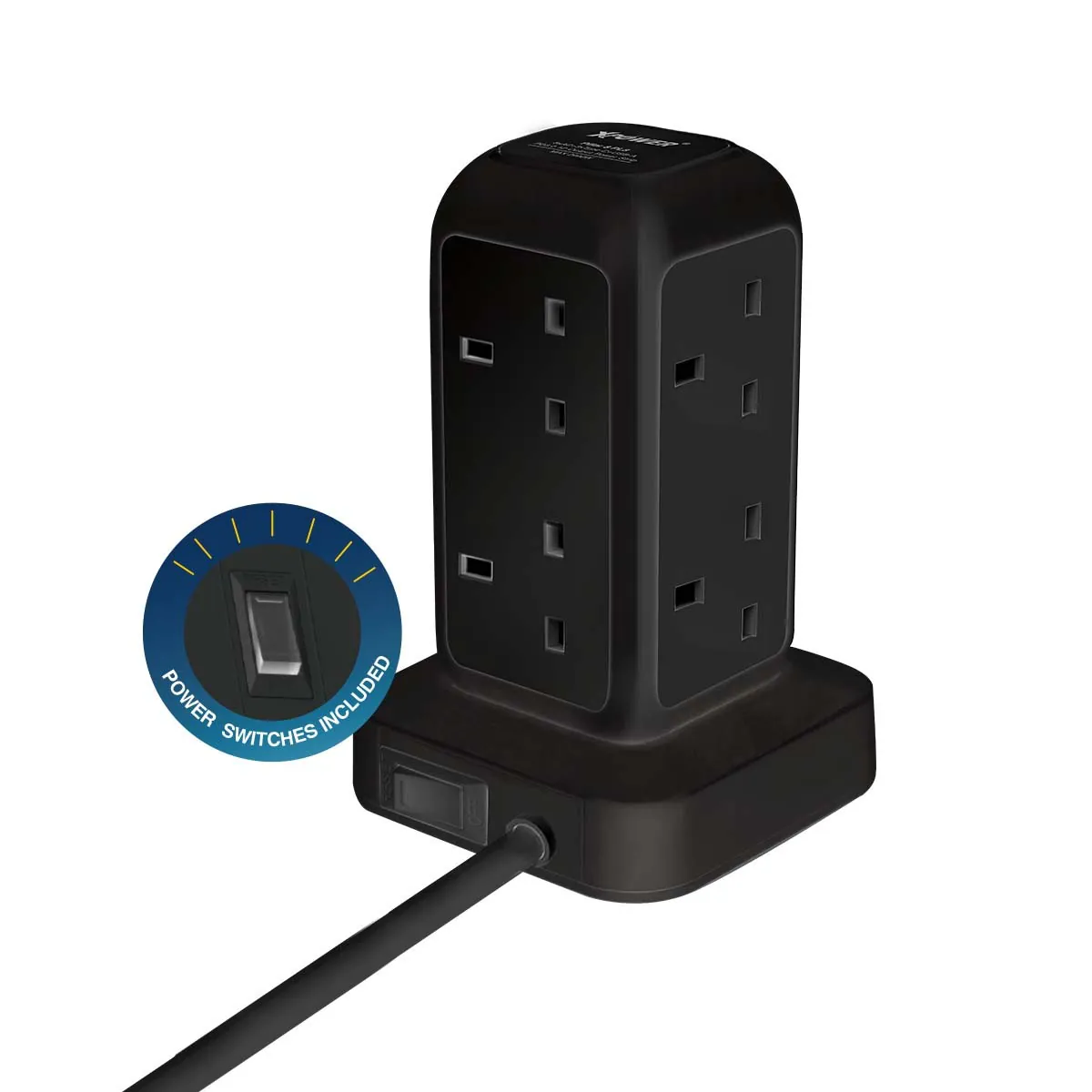 Xpower 12 Output Power Strip, PL8 3M, Black
