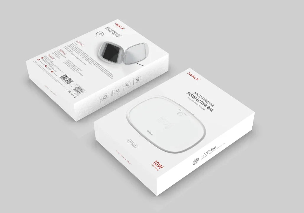 iWalk Capsule Multi-Function Disinfection Box With 10W Wireless Charging - White - Tashqila