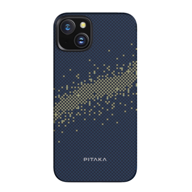 Pitaka iPhone 15 Plus Carbon Fibre Magsafe Cover - Blue