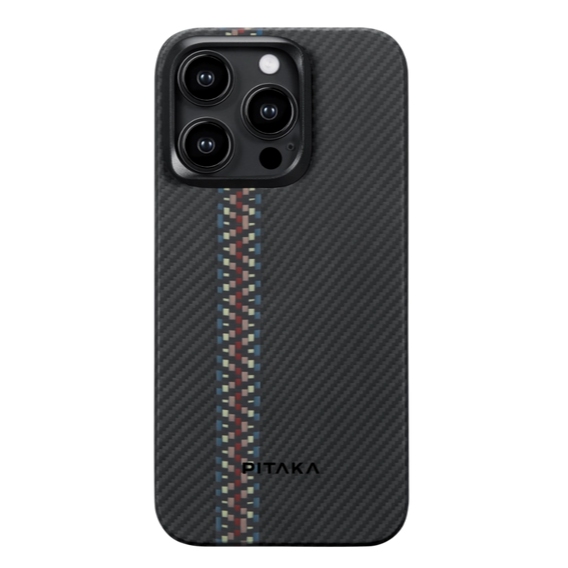 Pitaka iPhone 15 Pro Carbon Fibre Magsafe Cover - Black