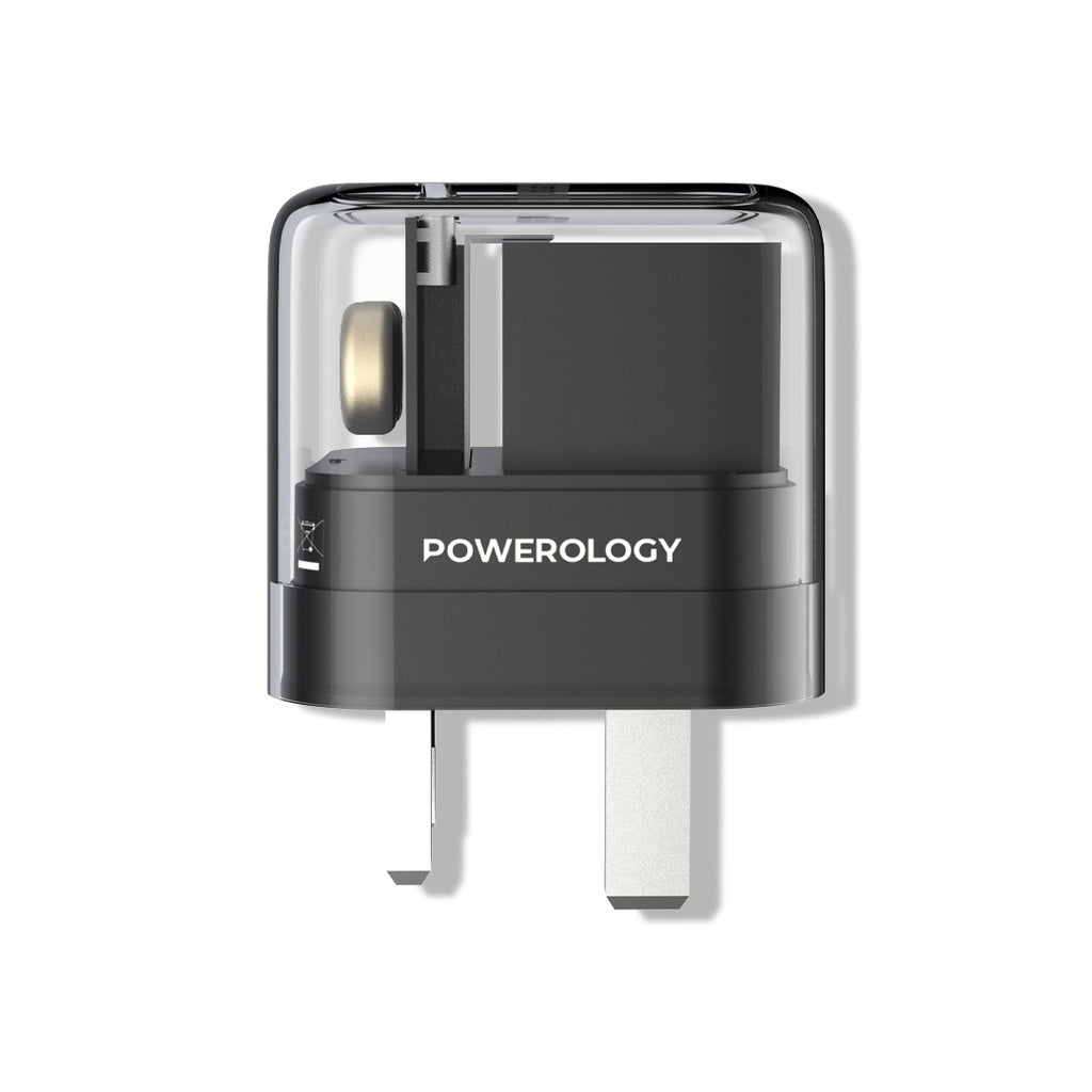 Powerology 35W Crystalline Series Dual PD GaN Charger With Folding Plugs