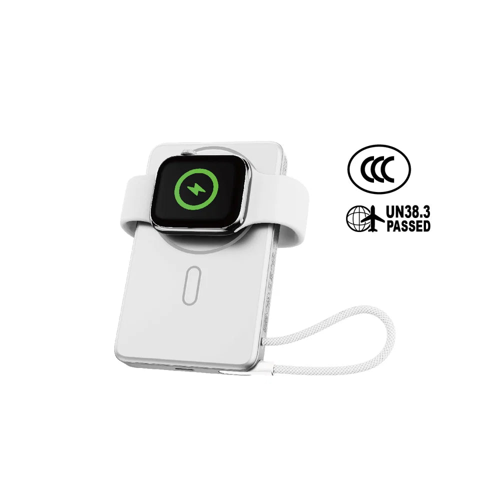 XPower MagNetoPlus Q10 Pro10000mAh 45W PD3.0 QI2 Aluminium Alloy Power Bank with 45W Type-C Cable & Stand CCC Safety - Silver