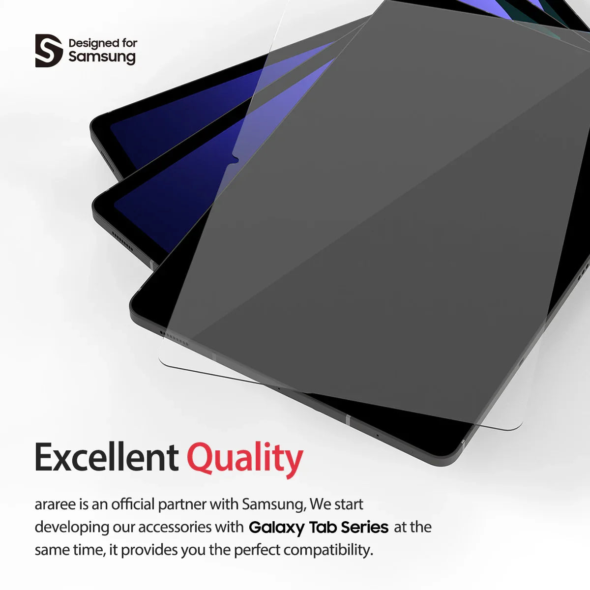 Araree Core Glass Tab S10 Plus & S9 Fe Plus & S9 Plus & S8 Plus & S7 Plus Screen Protector - Clear - Tashqila