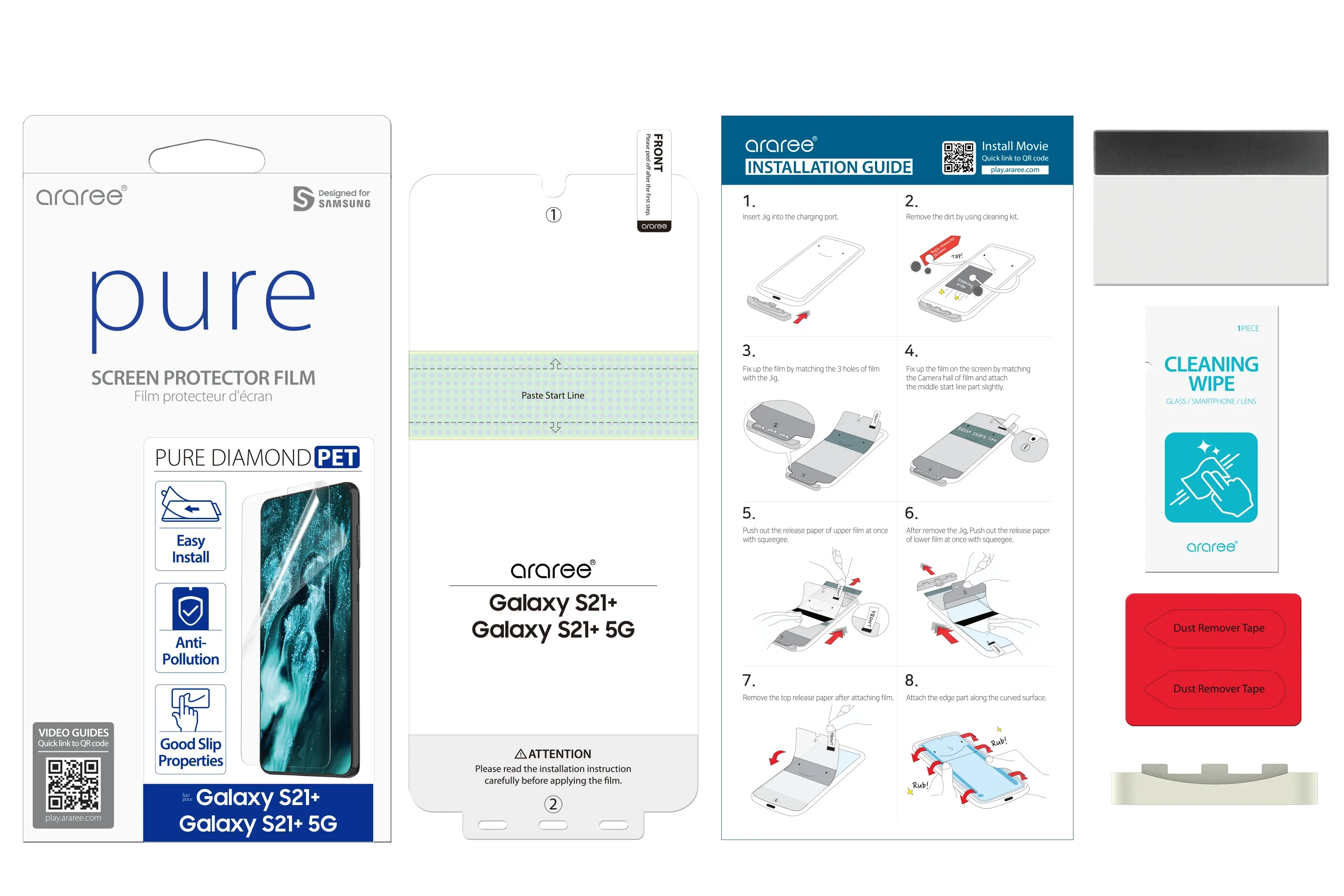 Araree Pure Diamond Screen Protector For Samsung Galaxy S21 Plus - Clear - Tashqila