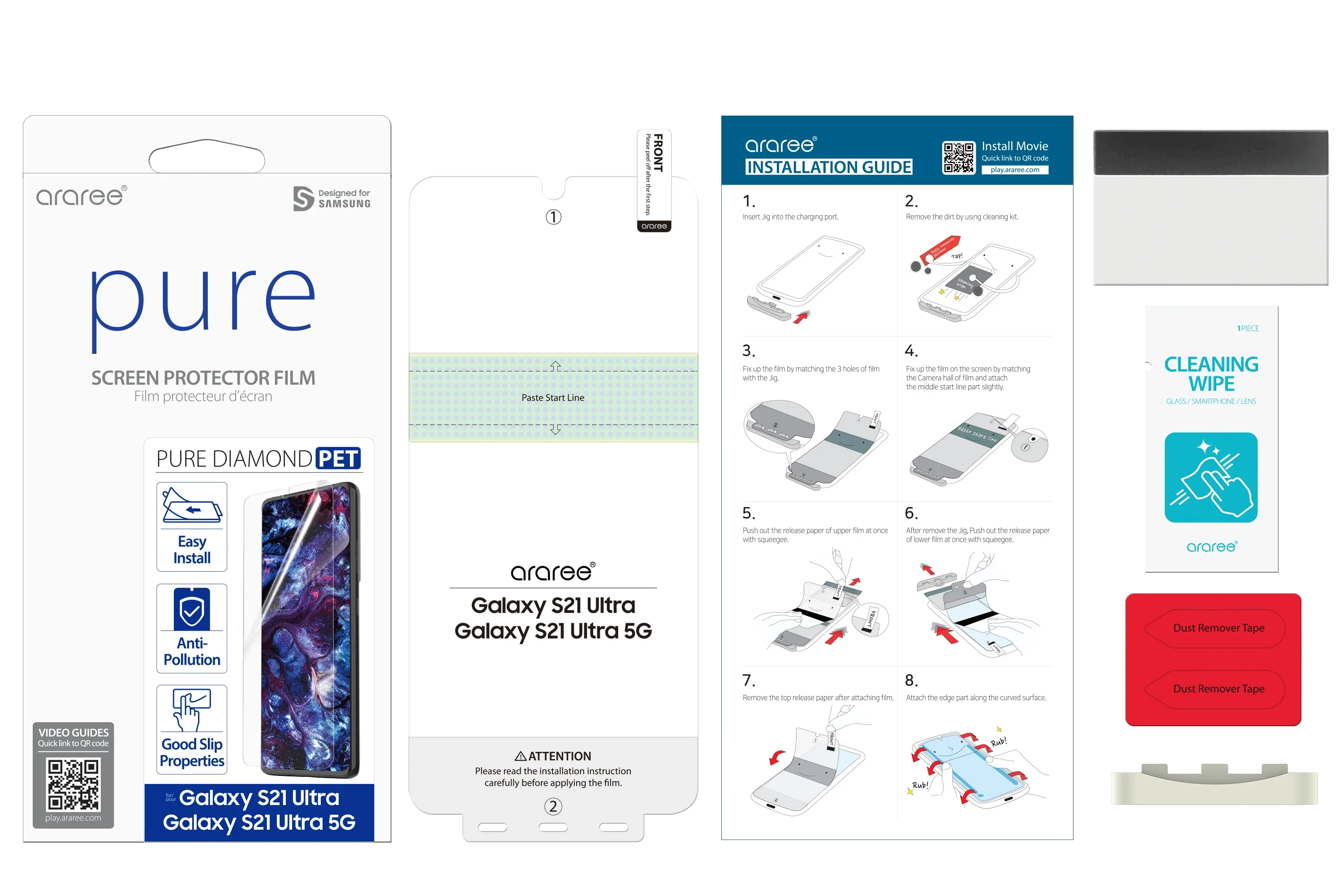 Araree Pure Diamond Screen Protector For Samsung Galaxy S21 - Clear - Tashqila