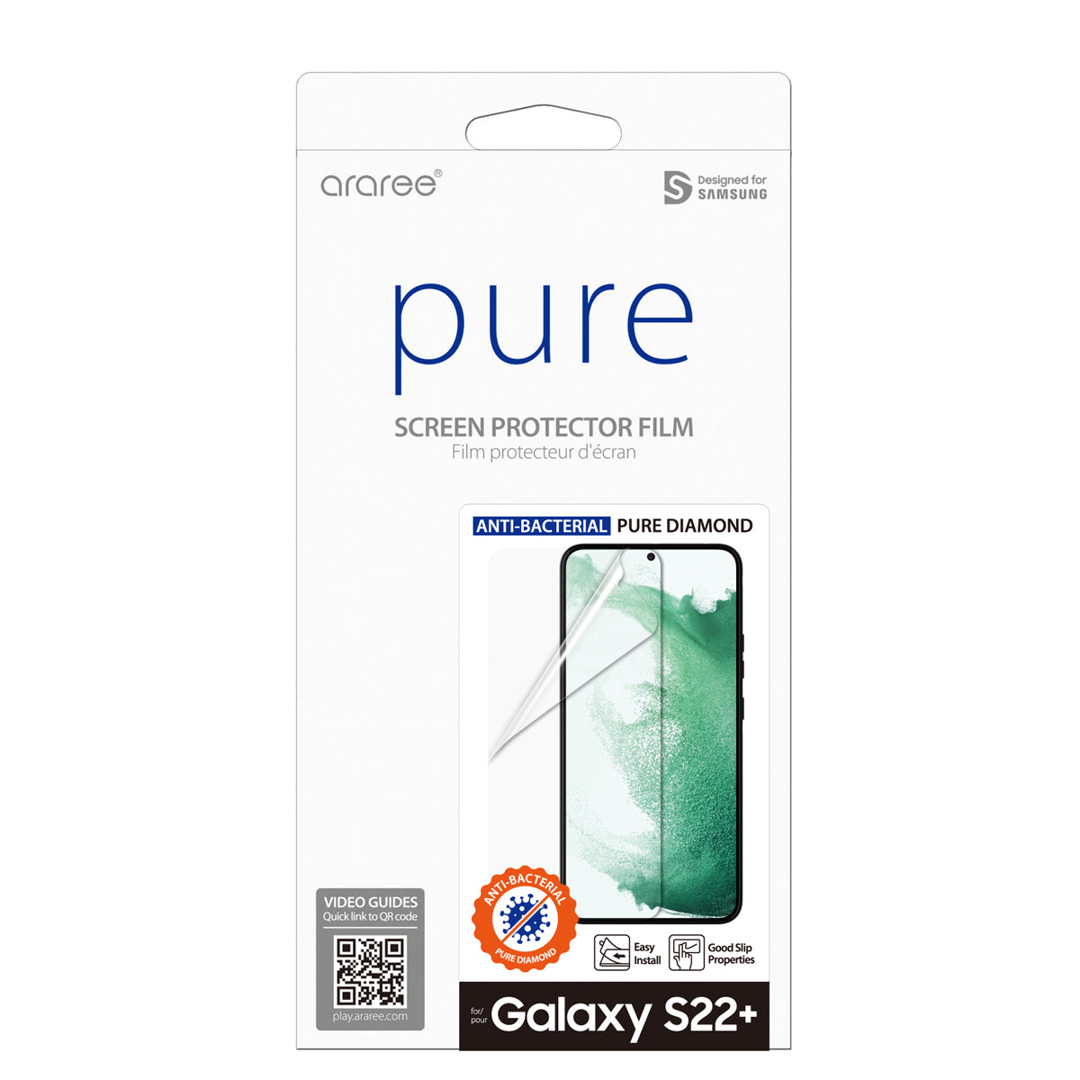 Araree Pure Diamond Screen Protector For Samsung Galaxy S22 Plus - Clear