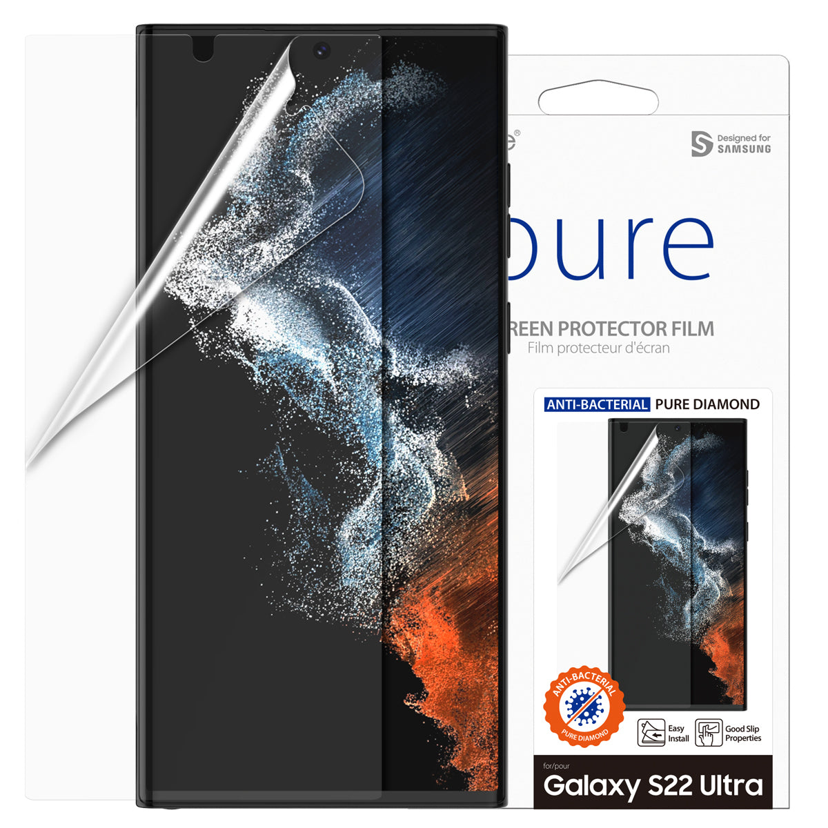 Araree Pure Diamond Screen Protector For Samsung Galaxy S22 Ultra - Clear