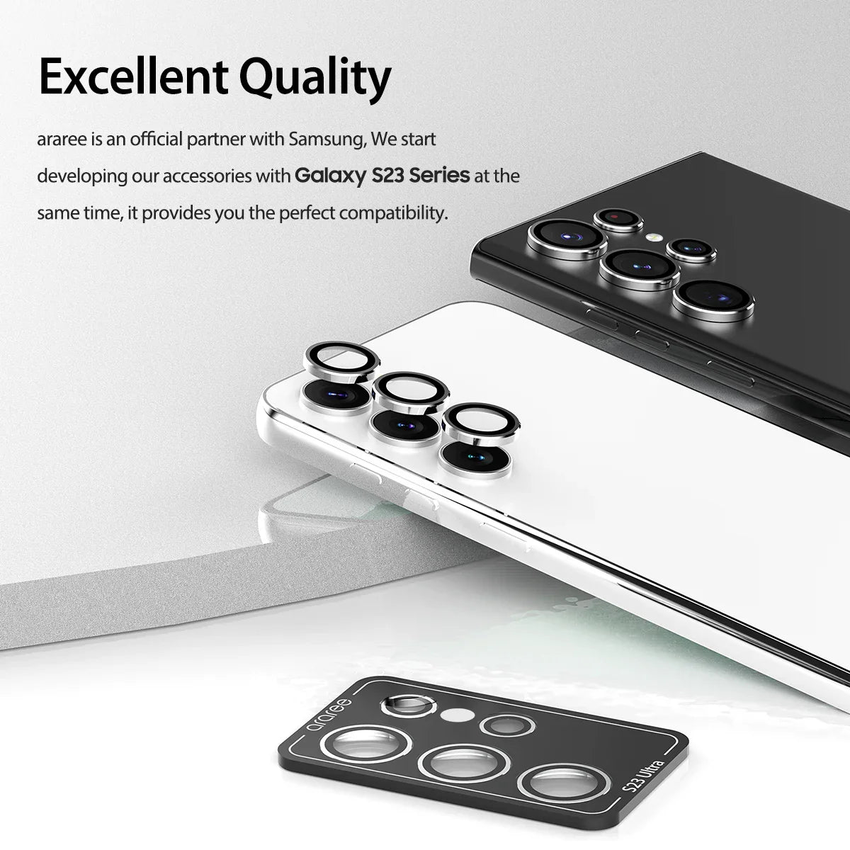 Araree Metal Ring C-Subcore Camera Lens Protector For Samsung Galaxy S23 Ultra -Clear - Tashqila