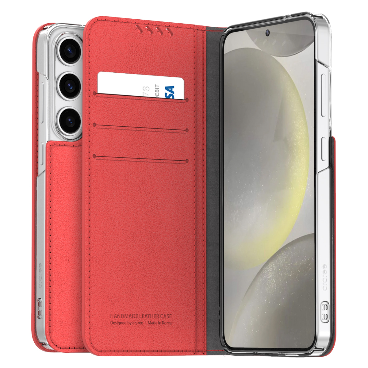 Araree Mustang Diary Wallet Case For Samsung Galaxy S24 Ultra - Tangerine Red