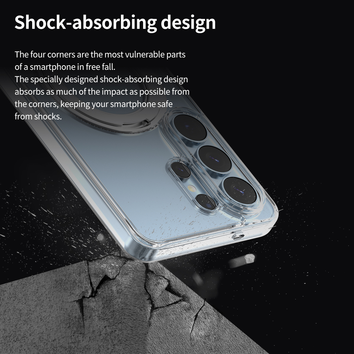 غطاء حماية شفاف من أراري، مزود بحامل ماج سيف مزدوج، لهاتف سامسونج اس ٢٦ ألترا.