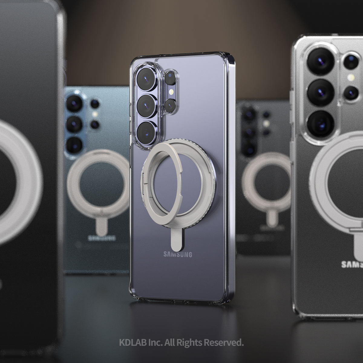 غطاء حماية شفاف من أراري، مزود بحامل ماج سيف مزدوج، لهاتف سامسونج اس ٢٦ ألترا.