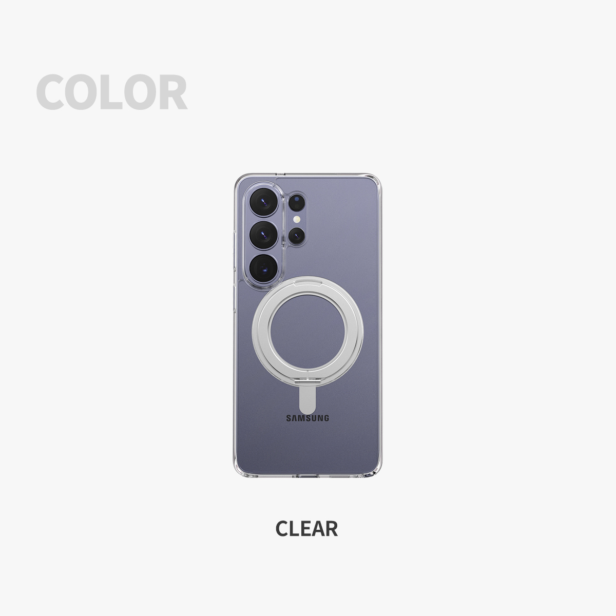 غطاء حماية شفاف من أراري، مزود بحامل ماج سيف مزدوج، لهاتف سامسونج اس ٢٦ ألترا.