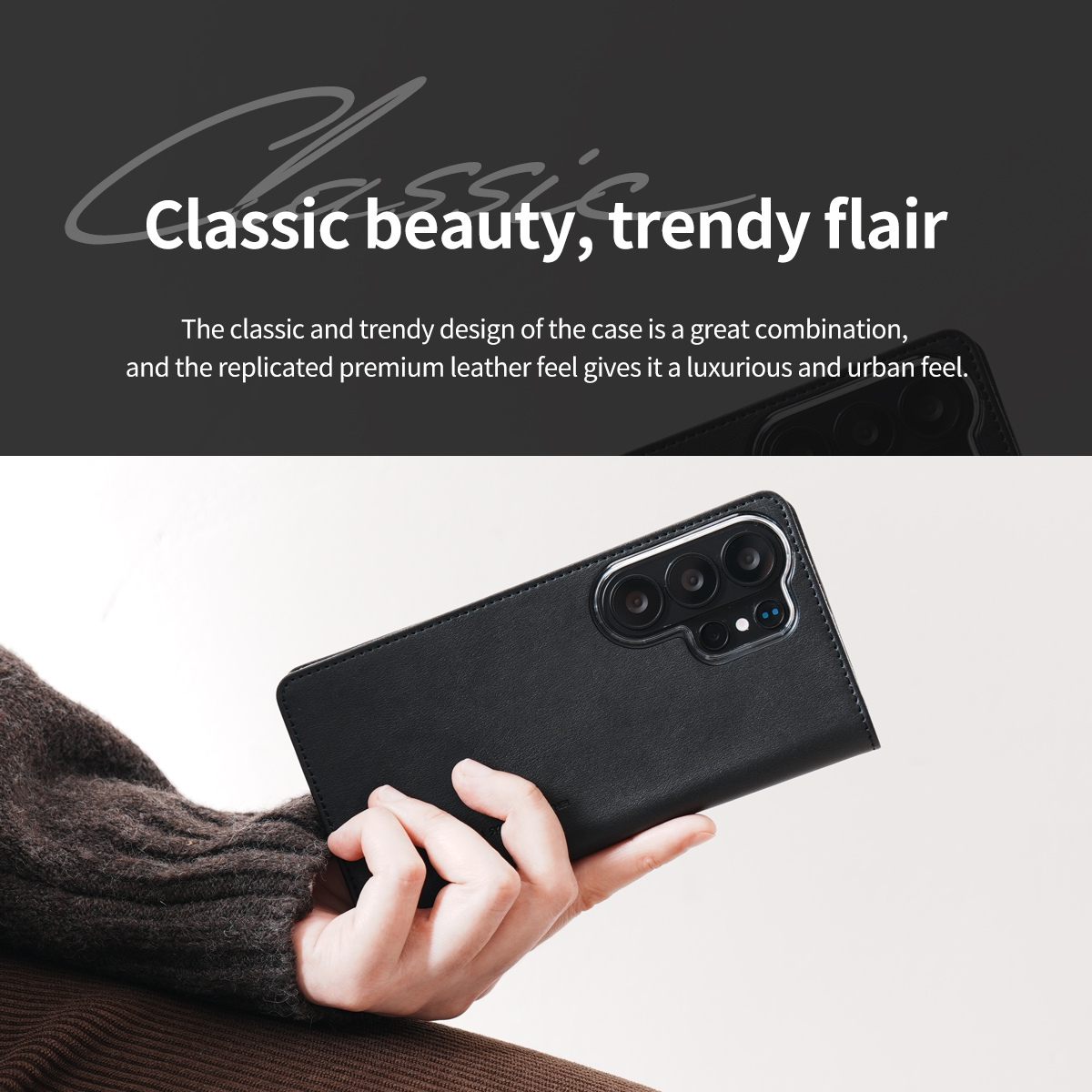 Samsung S26 Ultra, Araree Bonnet Case - Black