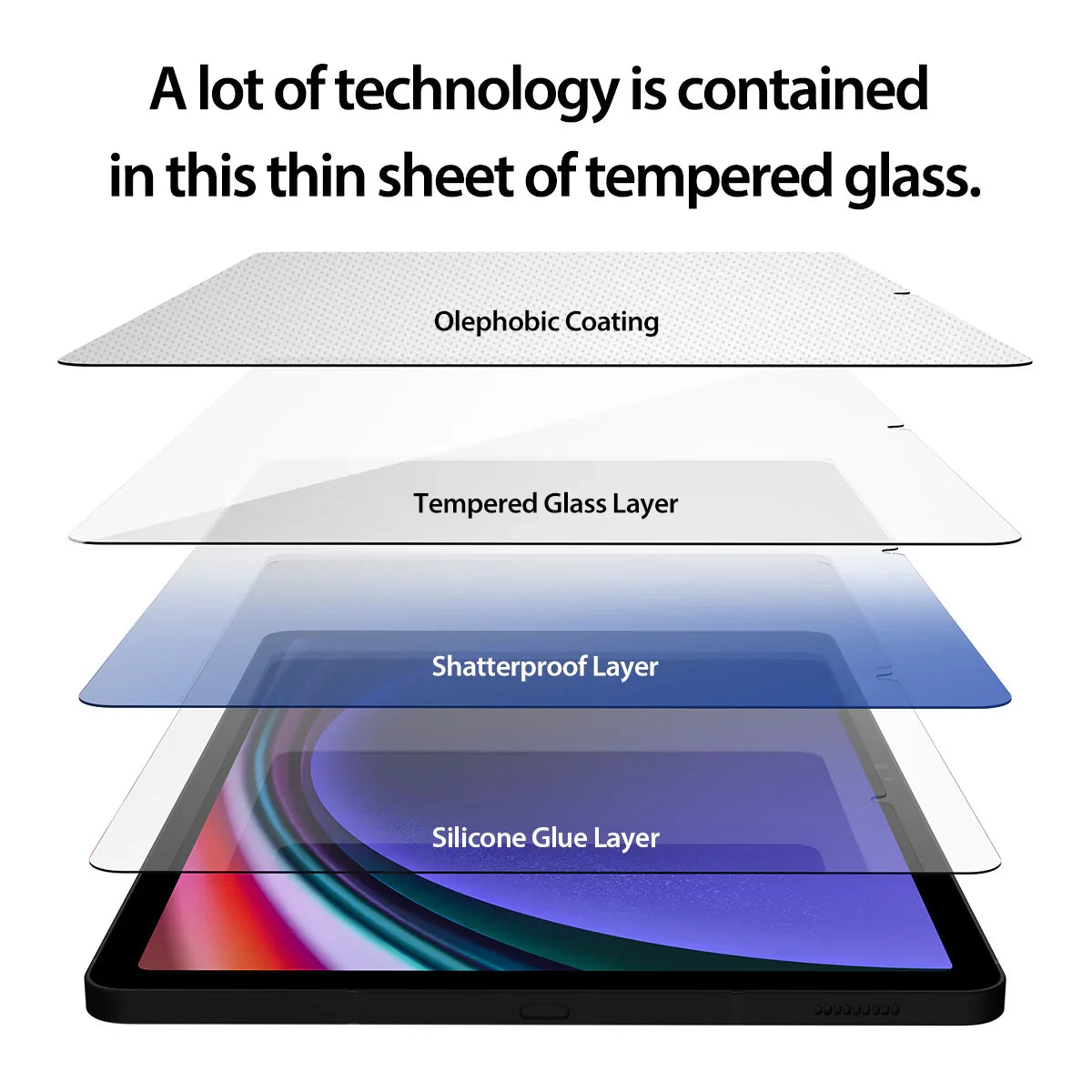 Araree Front Core Glass For Tab S9FE / S8 / S9- Clear - Tashqila