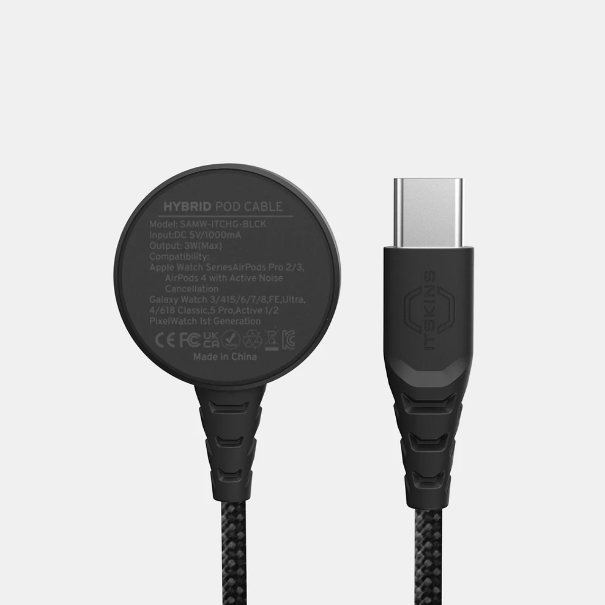 Itskins All in 1 Hybrid Magnetic Pod USB-C Cable - Black