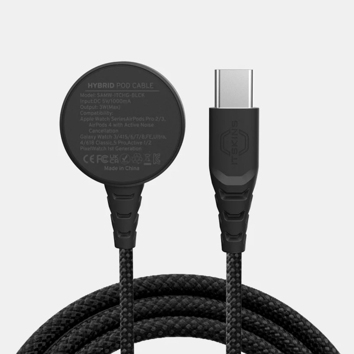 Itskins All in 1 Hybrid Magnetic Pod USB-C Cable - Black